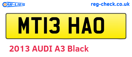 MT13HAO are the vehicle registration plates.
