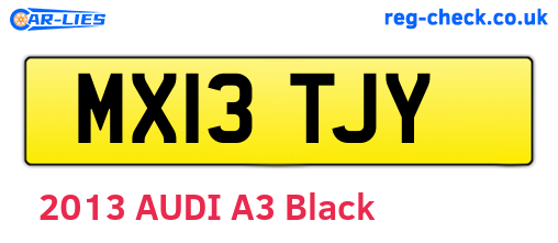 MX13TJY are the vehicle registration plates.