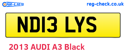 ND13LYS are the vehicle registration plates.