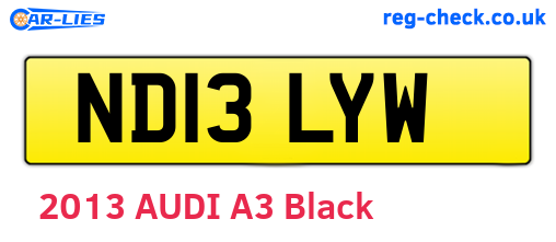 ND13LYW are the vehicle registration plates.