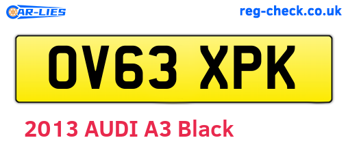 OV63XPK are the vehicle registration plates.