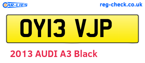 OY13VJP are the vehicle registration plates.