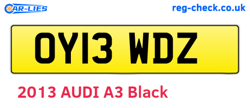 OY13WDZ are the vehicle registration plates.