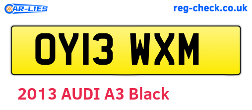 OY13WXM are the vehicle registration plates.