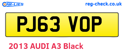 PJ63VOP are the vehicle registration plates.