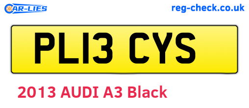 PL13CYS are the vehicle registration plates.