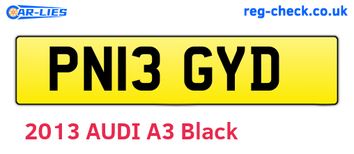PN13GYD are the vehicle registration plates.