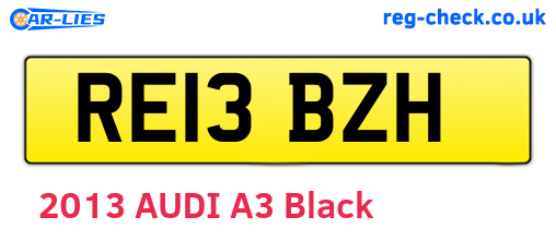 RE13BZH are the vehicle registration plates.