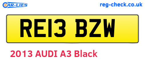 RE13BZW are the vehicle registration plates.