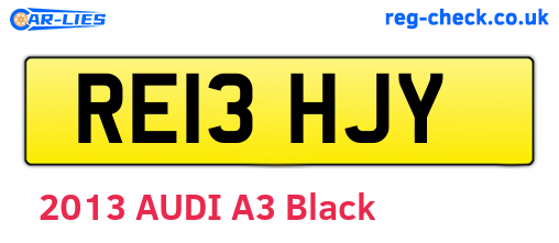 RE13HJY are the vehicle registration plates.