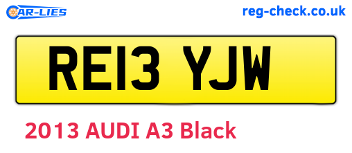 RE13YJW are the vehicle registration plates.