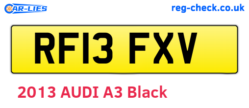 RF13FXV are the vehicle registration plates.