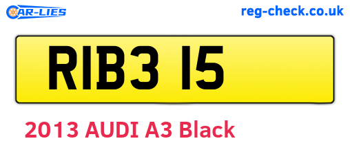 RIB315 are the vehicle registration plates.