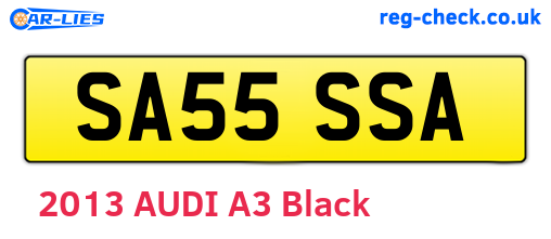 SA55SSA are the vehicle registration plates.