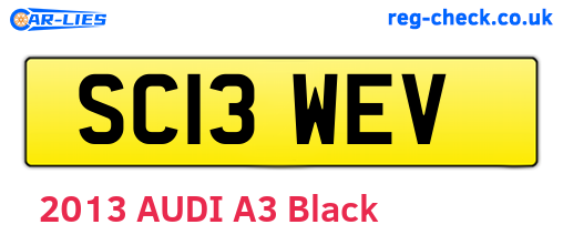 SC13WEV are the vehicle registration plates.