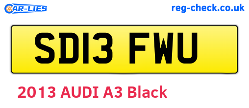 SD13FWU are the vehicle registration plates.