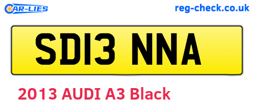 SD13NNA are the vehicle registration plates.