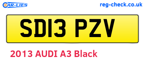 SD13PZV are the vehicle registration plates.