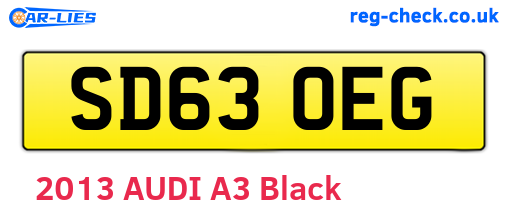 SD63OEG are the vehicle registration plates.