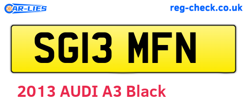 SG13MFN are the vehicle registration plates.