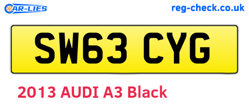 SW63CYG are the vehicle registration plates.
