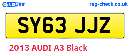 SY63JJZ are the vehicle registration plates.