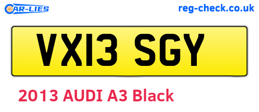 VX13SGY are the vehicle registration plates.