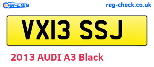 VX13SSJ are the vehicle registration plates.