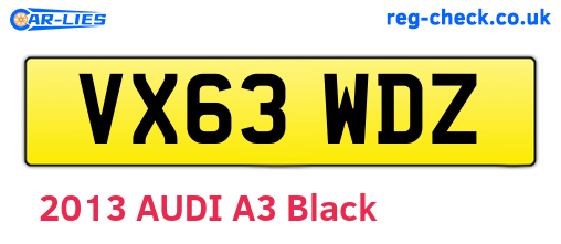 VX63WDZ are the vehicle registration plates.