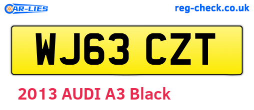 WJ63CZT are the vehicle registration plates.