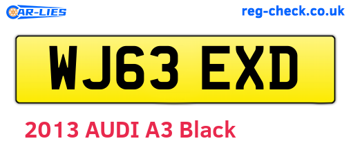 WJ63EXD are the vehicle registration plates.