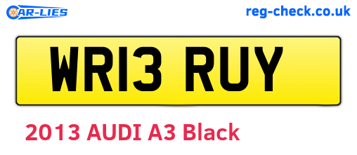 WR13RUY are the vehicle registration plates.