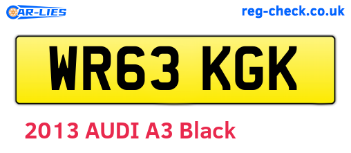 WR63KGK are the vehicle registration plates.