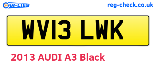 WV13LWK are the vehicle registration plates.