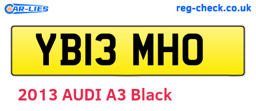 YB13MHO are the vehicle registration plates.
