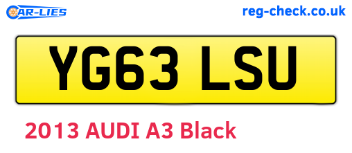 YG63LSU are the vehicle registration plates.