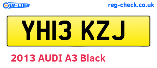 YH13KZJ are the vehicle registration plates.