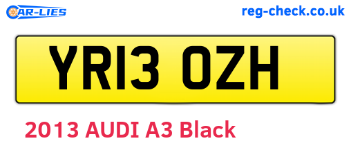 YR13OZH are the vehicle registration plates.