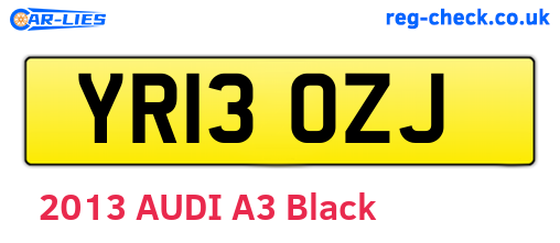 YR13OZJ are the vehicle registration plates.
