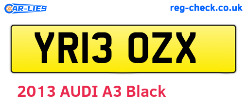 YR13OZX are the vehicle registration plates.