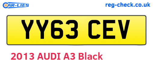 YY63CEV are the vehicle registration plates.