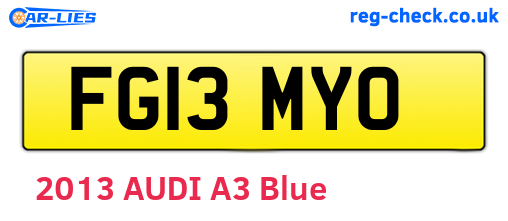 FG13MYO are the vehicle registration plates.