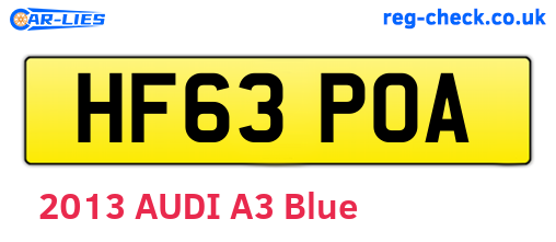 HF63POA are the vehicle registration plates.