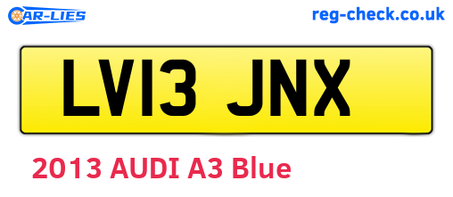 LV13JNX are the vehicle registration plates.