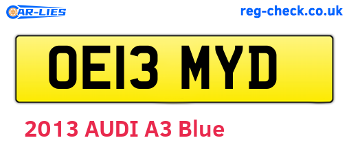 OE13MYD are the vehicle registration plates.
