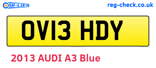 OV13HDY are the vehicle registration plates.