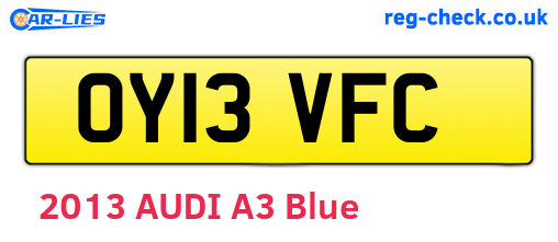 OY13VFC are the vehicle registration plates.