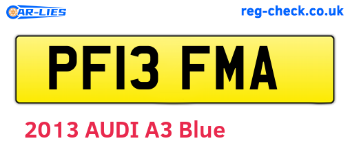 PF13FMA are the vehicle registration plates.