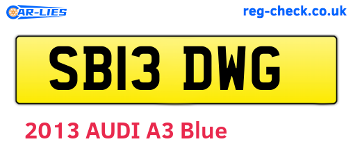 SB13DWG are the vehicle registration plates.