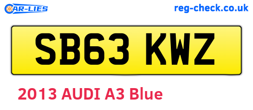 SB63KWZ are the vehicle registration plates.